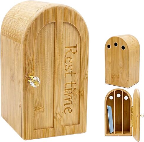 Phone Box for Family Time, Bamboo Wood Phone Box with Charging Holes, 3 Sections Hold 6 Phones, Phone Self-Discipline to Help Kids,Students, Adults Focus Back in Saudi Arabia