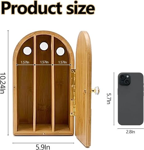 Phone Box for Family Time, Bamboo Wood Phone Box with Charging Holes, 3 Sections Hold 6 Phones, Phone Self-Discipline to Help Kids,Students, Adults Focus Back in Saudi Arabia