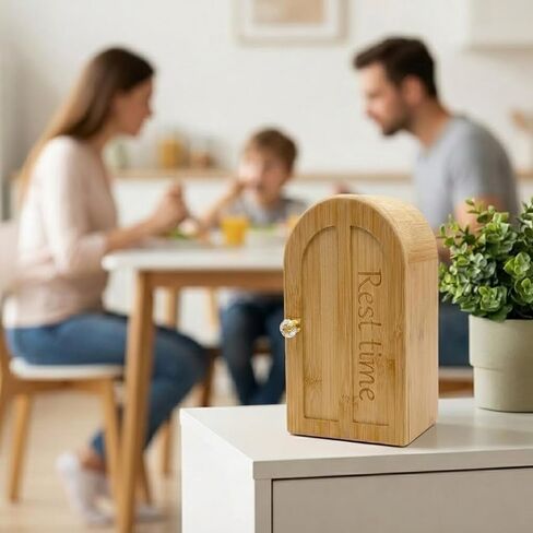 Phone Box for Family Time, Bamboo Wood Phone Box with Charging Holes, 3 Sections Hold 6 Phones, Phone Self-Discipline to Help Kids,Students, Adults Focus Back in Saudi Arabia
