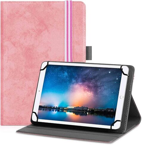 UrbanX Universal Case for 7-8 inch Tablet,Stand Folio Tablet Case Protective Cover for Huawei MediaPad M3 Lite 8 Touchscreen Tablet, with Adjustable Fixing Band and Multiple Angles–Soft Blue in Saudi Arabia