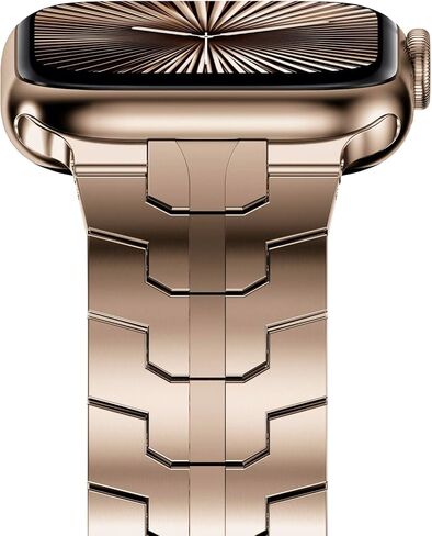 NewWays Grade 2 Titanium/Stainless Steel Band Compatible with Apple Watch Ultra 3 2 1 49mm Series 11 10 46mm 42mm Series 9 8 7 45mm 41mm 44mm 40mm SE 6 5 4, Rugged iwatch Link Bracelet for men in Saudi Arabia