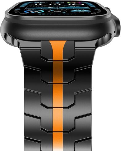 NewWays Grade 2 Titanium/Stainless Steel Band Compatible with Apple Watch Ultra 3 2 1 49mm Series 11 10 46mm 42mm Series 9 8 7 45mm 41mm 44mm 40mm SE 6 5 4, Rugged iwatch Link Bracelet for men in Saudi Arabia
