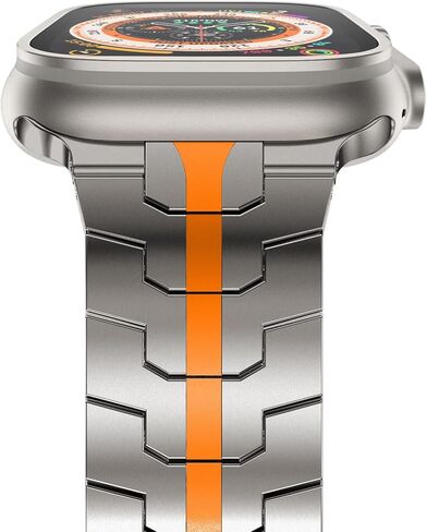 NewWays Grade 2 Titanium/Stainless Steel Band Compatible with Apple Watch Ultra 3 2 1 49mm Series 11 10 46mm 42mm Series 9 8 7 45mm 41mm 44mm 40mm SE 6 5 4, Rugged iwatch Link Bracelet for men in Saudi Arabia