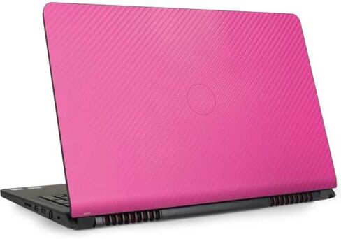 غلاف كمبيوتر محمول من Skinit متوافق مع الطراز Inspiron 15 و1545 - تصميم مواد نسيجية متخصصة من ألياف الكربون الوردية المرخصة رسميًا in Kuwait