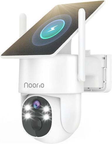 Noorio Solar Security Camera Wireless Outdoor, 2K Cameras for Home Security, 4MP 360° Camera with Dual Band WiFi 2.4/5G, AI Human Detection, Color Night Vision, Fixed Solar Panel, IP65, 2 Way Audio in Saudi Arabia