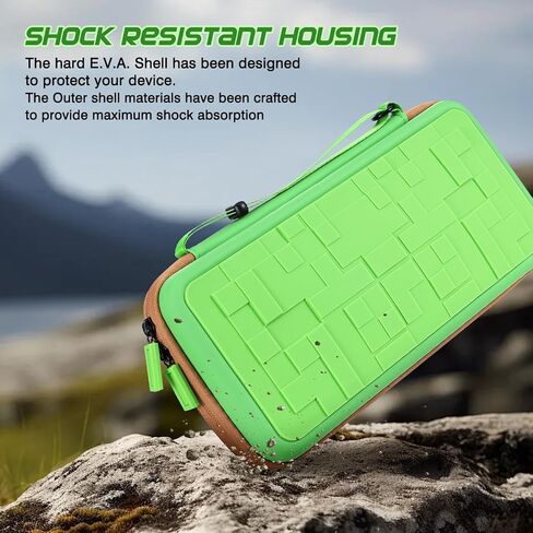 DLseego Storage Carrying Case for Nintendo Switch 2 Accessories Set, 10 Game Card Slots Protective,1 Soft TPU Black Case, 4 Thumb Grips, Protectors-Shockproof & Scratch-Resistant - Green in Saudi Arabia