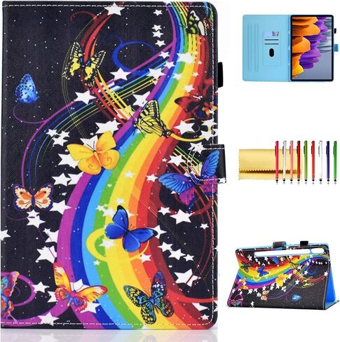 Smart Cover for Samsung Galaxy Tab S7 2020 11-inch, Techcircle Slim Folio Stand PU Leather Magnetic Flip Case with Pen Holder & Card Slots for Tab S7 SM-T870/T875/T876, Auto Sleep/Wake, Plum Blossom in Kuwait