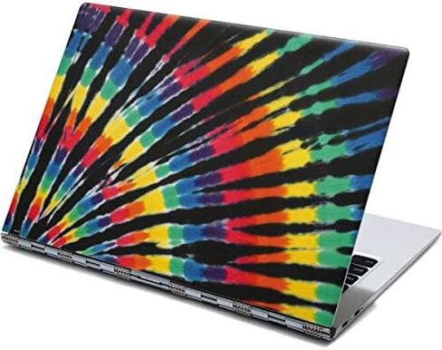 غلاف كمبيوتر محمول من Skinit متوافق مع شاشة اللمس Yoga 910 2 في 1 مقاس 14 بوصة - صبغة زرقاء سائلة مرخصة رسميًا - تصميم قوس قزح in Saudi Arabia