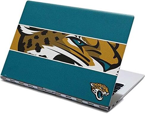 Skinit Decal Laptop Skin Compatible with Yoga 910 2-in-1 14in Touch-Screen - Officially Licensed NFL Jacksonville Jaguars Zone Block Design in Saudi Arabia