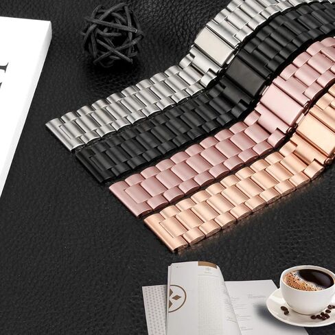 RuenTech Metal Band Compatible for FITVII HM57 Smart Watch Bands, Replacement Stainless Steel Strap Adjustable Metal Wristbands for FITVII HM57 Smartwatch in Saudi Arabia