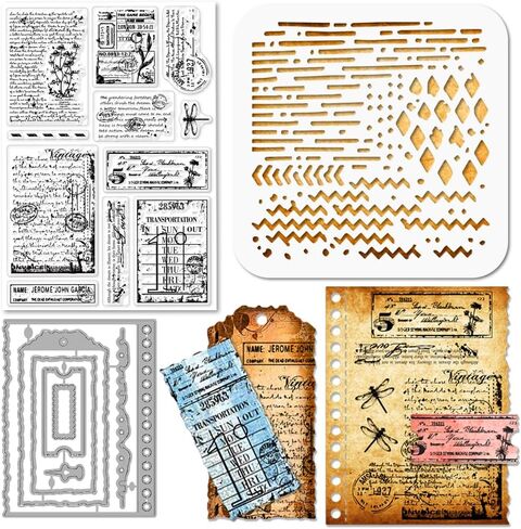 GLOBLELAND Weather Stamps Clear Stamps Cutting Dies PET Painting Stencils for Card Making Diary Planner Silicone Stamp Metal Die Cuts PET Stencils for DIY Scrapbooking in Saudi Arabia