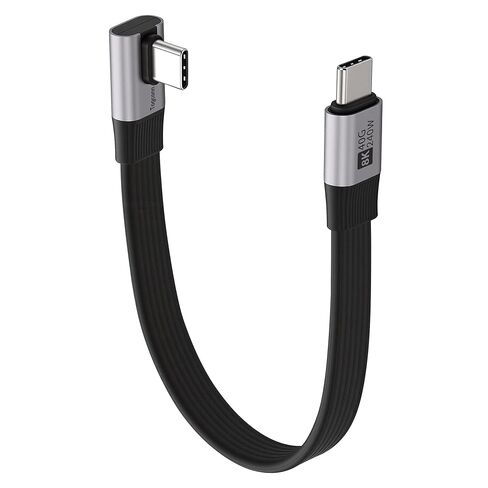 Right Angle Short Flat USB C Cable 0.6Feet, Middle 90 Degree USB Type C USB 4.0 Data Cable, PD 3.1 240W Type C Fast Charging,40Gbps,8K@60Hz, Thunderbolt 4/3 Compatible for iPhone 17/16 Series, MacBook in Kuwait