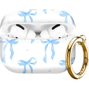 Compatible with AirPod Pro Case 2nd/1st Gen (2023/2022/2019),Shockproof Protective Cover with Keychain for Women,Cute Charging Case for Airpod Pro 2/1(Blue Bows) in Saudi Arabia
