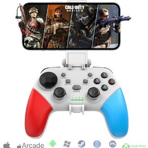 Megadream Wireless Mobile Gaming Controller Gamepad for iPhone/Android/iPad/PC/Switch/PS4/iPad Joystick with Phone Holder, Supported Cloud Game, Streaming on PS5/X-box, Turbo, Direct Play, iPhone 17,White in Kuwait