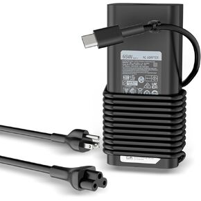 65w سلك الطاقة محول التيار المتردد USB نوع C بديل لـ Dell Latitude 5520 5420 5290 7340 5340 5440 7400 7440 7450 2in1 Series Xps 13 9320 9370 Inspiron 14 16 7430 20V 3.25A HA65NM190 شاحن الكمبيوتر المحمول in Kuwait