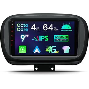 XTRONS Android 14 Car Stereo for Fiat 500X (2015-2020), 9" IPS Touch Screen Car Radio GPS Navigation Bluetooth Built-in DSP Head Unit Wireless CarPlay Android Auto (4+64GB) in Kuwait
