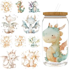 Cute Animal 12 PCS UV DTF Cup Wraps, Suitable for 16 oz Insulated Mugs, Glass Jars, Mugs, Laptops, and Tables High Adhesion Cup Wraps in Kuwait