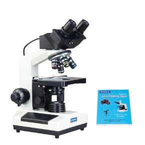 OMAX 40X-2000X Digital Binocular Biological Compound Microscope with Built-in 3.0MP USB Camera and Double Layer Mechanical Stage and 100 Sheets Microscope Lens Cleaning Paper in Saudi Arabia