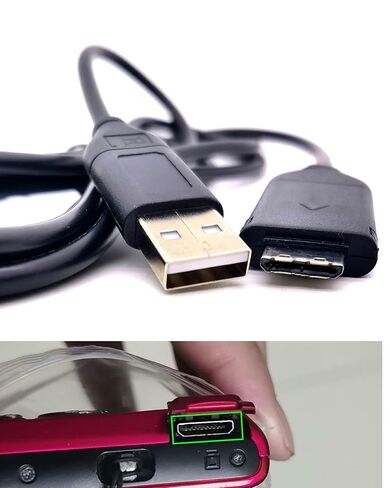 سلك شاحن USB بطول 5 أقدام متوافق مع شاحن كاميرا سامسونج، بديل لـ SUC-C3 متوافق مع سامسونج PL120، PL100، PL20، PL210، PL200، SL420، SL202، SL620، L200، WB210، TL100، TL105، ST65، SH100 in Kuwait