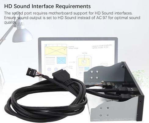 USB 3.2 GEN1 Front Panel Hub, 5.25 Inch Optical Drive Bay Adapter, 2 USB Ports with Headset Jack, for PC Computer in Saudi Arabia