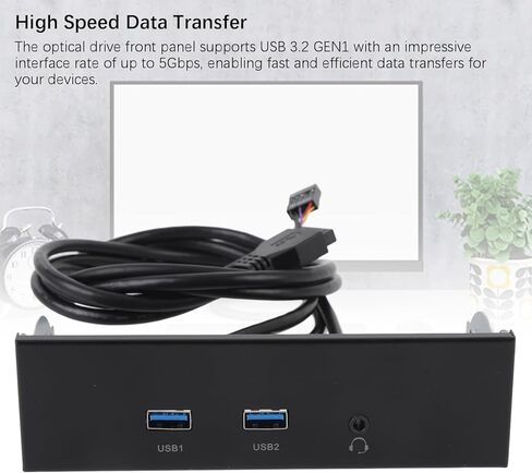 USB 3.2 GEN1 Front Panel Hub, 5.25 Inch Optical Drive Bay Adapter, 2 USB Ports with Headset Jack, for PC Computer in Saudi Arabia