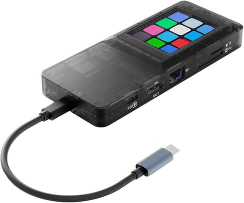 محول USB C Hub متعدد المنافذ، شاشة LCD تعمل باللمس مع 8 واجهات PD 100W HDTV 3840x2160 RJ45 بطاقة ذاكرة TF USB3.0، لأجهزة الكمبيوتر المحمول in Kuwait