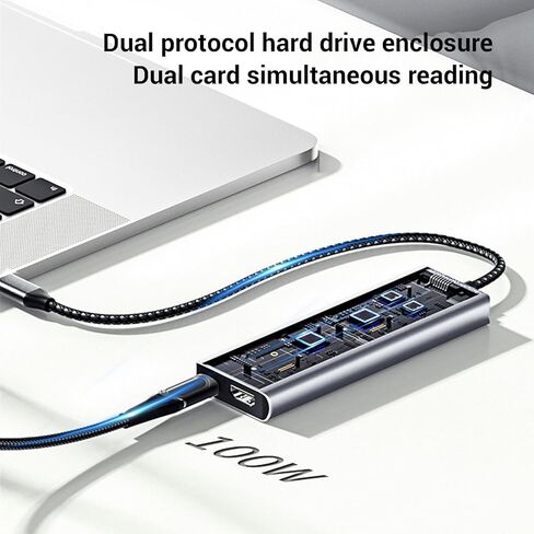 موزع USB C، قاعدة توصيل متعددة الوظائف من سبائك الألومنيوم 8 في 1 مع إخراج فيديو 4K، لأجهزة Pro Pro والمزيد من الأجهزة من النوع C in Kuwait