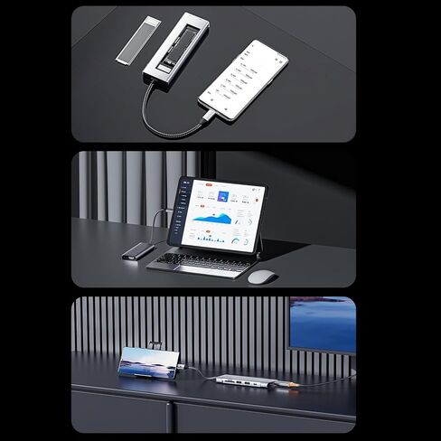 موزع USB C، قاعدة توصيل متعددة الوظائف من سبائك الألومنيوم 8 في 1 مع إخراج فيديو 4K، لأجهزة Pro Pro والمزيد من الأجهزة من النوع C in Kuwait