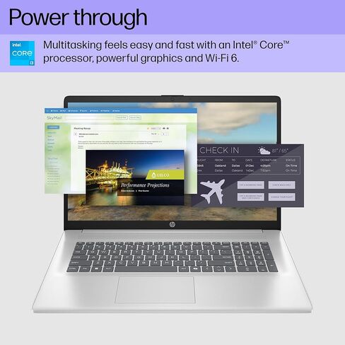 كمبيوتر محمول HP 17 2025 لطلاب الأعمال، شاشة FHD مقاس 17.3 بوصة، معالج Intel 8-Core، ذاكرة الوصول العشوائي 16 جيجابايت، SSD 512 جيجابايت، Windows 11 Pro، Copilot AI، بطارية تصل إلى 9.5 ساعات، Wi-Fi 6، BT 5.4، مع الملحقات in Kuwait