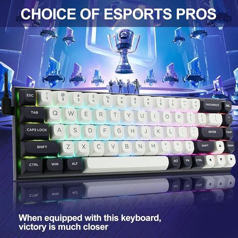 Redragon K701 Rapid Trigger Mechanical Gaming Keyboard, 60% Wired with Adjustable Actuation, Magnetic Switch, 8k Hz Polling Rate, RGB Backlit, 68 Keys Mini for PC Gamer, White/Blue-Black in Saudi Arabia