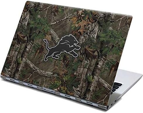غلاف كمبيوتر محمول من Skinit متوافق مع شاشة لمس Yoga 910 2 في 1 مقاس 14 بوصة - مرخص رسميًا من NFL Detroit Lions Realtree Xtra Green Camo Design in Saudi Arabia