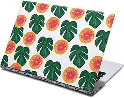 غلاف كمبيوتر محمول من Skinit متوافق مع شاشة اللمس Yoga 910 2 في 1 مقاس 14 بوصة - تصميم أصلي للأوراق الاستوائية والحمضيات in Saudi Arabia