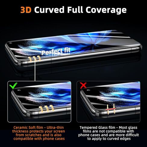 MAYtobe [واقي شاشة مكون من عبوتين لهاتف Samsung Galaxy S10 من السيراميك مع صينية التثبيت، سهل التركيب، منحني ثلاثي الأبعاد، خالٍ من الفقاعات، مضاد للخدش in Saudi Arabia