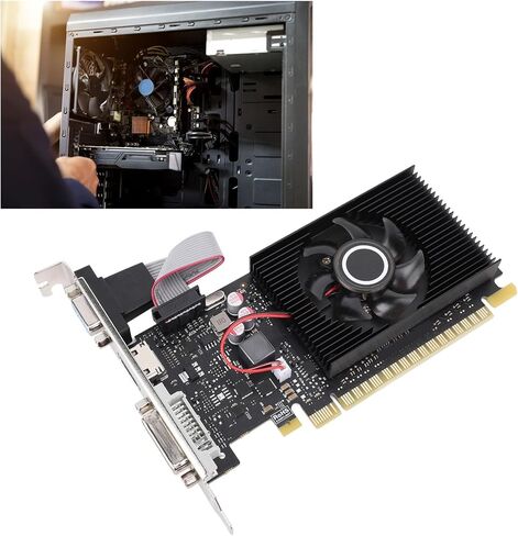 Goshyda GT210 1GB Graphics Card, DDR3 64Bit GPU, 589/500MHz PCIE 1.1 X16 Gaming Video Card, Desktop Computer Graphics Card with HDMI, DVI, VGA Ports in Saudi Arabia