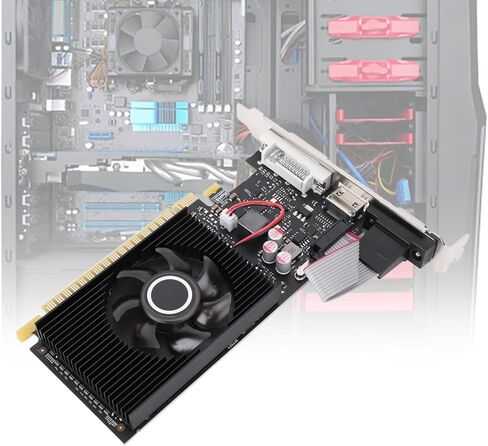 Goshyda GT210 1GB Graphics Card, DDR3 64Bit GPU, 589/500MHz PCIE 1.1 X16 Gaming Video Card, Desktop Computer Graphics Card with HDMI, DVI, VGA Ports in Saudi Arabia
