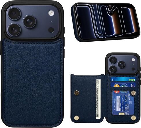 Keallce for iPhone 17 Pro Max Case Wallet with 3 Card Holder, RFID Blocking Protection, Magnetic Clasps Credit Slots Shockproof Flip Cover for iPhone 17 Pro Max Men Women,6.9inch Blue in Saudi Arabia