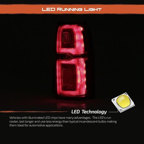 AKKON - يناسب 2015-2020 تشيفي سوبربان تاهو بيك اب LED تشغيل الكروم الأحمر الذيل ضوء مصباح مكبح الركاب الخارجي الحق في الاستبدال in Kuwait