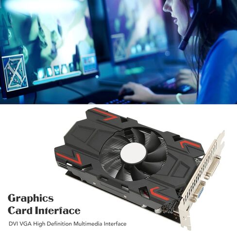 VBESTLIFE HD7670 4GB Graphics Card, DDR5 128 Bit GPU Gaming Video Card, Desktop Computer Graphics with HDMI, DVI, VGA Ports in Saudi Arabia