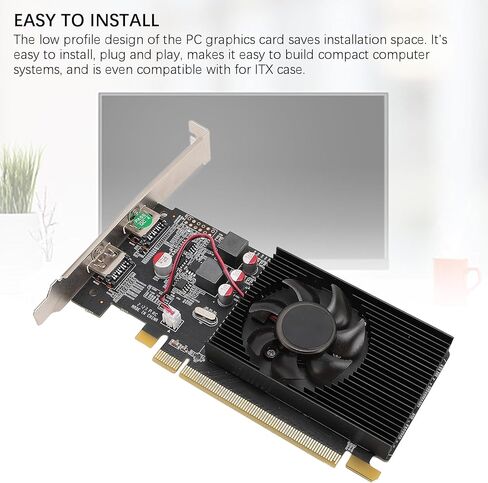 بطاقة رسومات VBESTLIFE HD6570 سعة 2 جيجابايت، وحدة معالجة الرسومات DDR3 64 بت، 650 ميجا هرتز 533 ميجا هرتز، PCIE 2.0 x16 بطاقة فيديو ألعاب الكمبيوتر المكتبي مع منفذي HDMI in Saudi Arabia