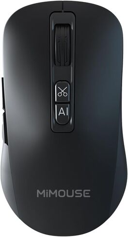 MIMOUSEEM4AI wireless intelligent ai mouse, built-in ai assistant, supports ai writing, ai drawing, Smart mouse，one click voice typing, screenshot,translation, and supports multiple languages. (Black) in Saudi Arabia