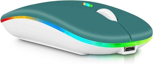 UrbanX 2.4GHz & Bluetooth Mouse, Rechargeable Wireless Mouse for Samsung Galaxy Tab S5e Bluetooth Wireless Mouse for Laptop/PC/Mac/iPad pro/Computer/Tablet/Android Jade Green in Saudi Arabia