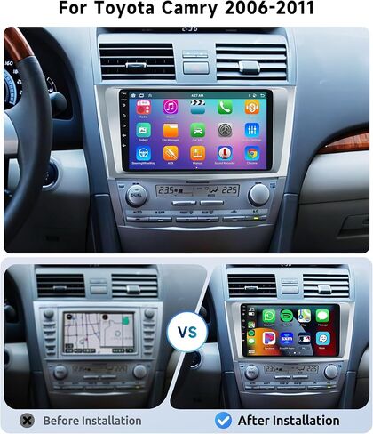ستيريو راديو السيارة لسيارة Toyota Camry 2006-2011 Wireless Carplay/Android Auto، Android 13 يدعم نظام تحديد المواقع العالمي (GPS)، SWC، WiFi، كاميرا احتياطية، بلوتوث، شاشة لمس 9 بوصة 1280 * 720 بكسل IPS in Saudi Arabia