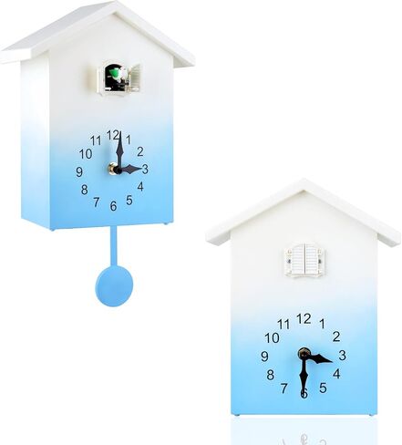 KEYPOWER Cuckoo Clock Cuckoo Wall Clock,Cuckoo Bird Voices Call, Design Clock Pendulum, Bird House, Wall Art Home Living Room Kitchen Office Decoration (Green) in Kuwait