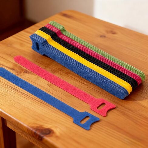 20 Piece Reusable Multicolor Cable Tie Straps: Premium Adjustable Straps for Efficient Microfiber Cloth Cable Management in Saudi Arabia