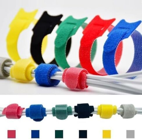 20 Piece Reusable Multicolor Cable Tie Straps: Premium Adjustable Straps for Efficient Microfiber Cloth Cable Management in Saudi Arabia