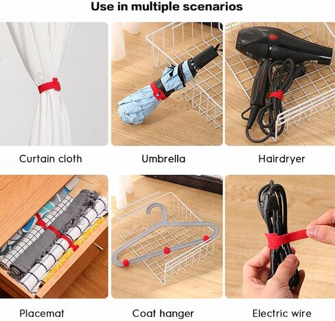 20 Piece Reusable Multicolor Cable Tie Straps: Premium Adjustable Straps for Efficient Microfiber Cloth Cable Management in Saudi Arabia