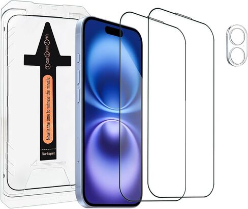 2 + 1 واقي شاشة لهاتف iPhone 17 مع واقي عدسة الكاميرا تغطية كاملة طبقة من الزجاج المقسى صلابة 9H مع صندوق خالٍ من الغبار in Kuwait