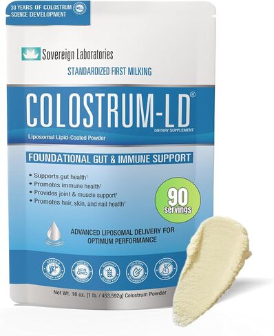 Colostrum-LD Liposomal Delivery - Colostrum Powder - Gluten-Free, Lactose-Reduced - 34 Servings - Sovereign Laboratories - 6 oz Vanilla in Saudi Arabia