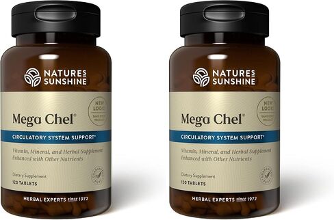 Nature's Sunshine Mega-Cel، 120 قرصًا، فيتامين كامل مع مضادات الأكسدة القوية والأعشاب والفيتامينات والمعادن والأحماض الأمينية التي تدعم الجهاز الدوري in Saudi Arabia