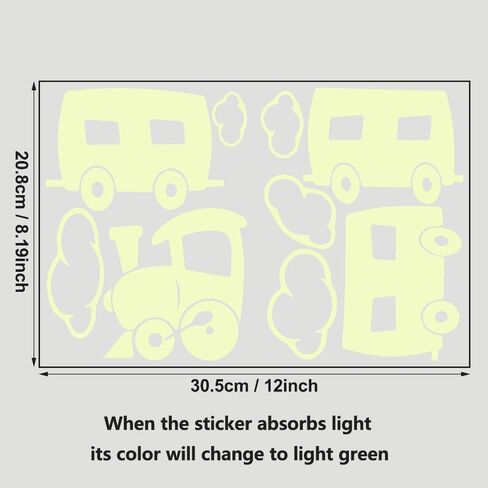 Glow in The Dark Wall Stickers,Train Decor for Boys and Girls Bedroom, Nursery Wall Sticker for Home Sweet Home, 2 Pack Trains Wall Stickers for Kids Bedroom Decor in Saudi Arabia